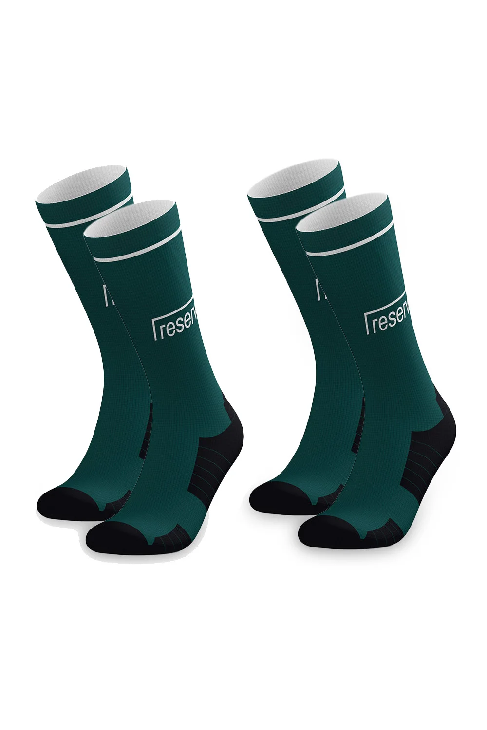 2-Pair Bundle - Athletic High Performance Sports Crew Socks